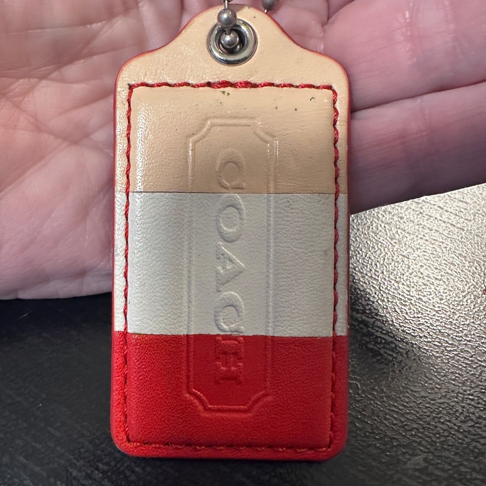 Coach Multi Color Pink, Red and Cream Hang tag